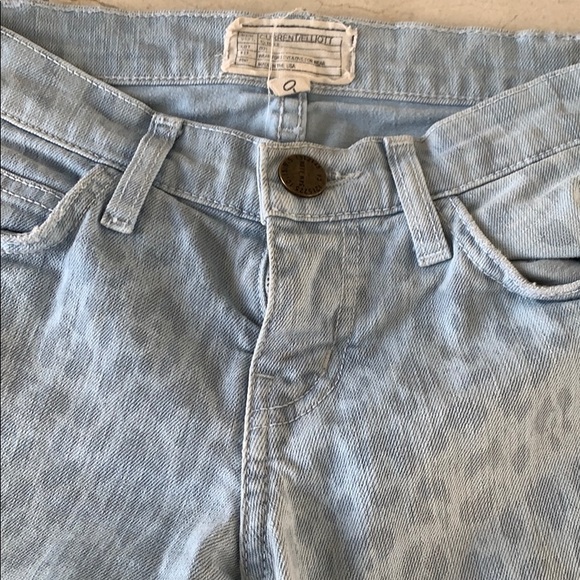 Current Elliot Blue Stiletto Leopard Jeans Size 24 - Picture 5 of 8